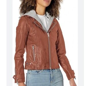 Lamarque Anna Leather Jacket in Luggage Medium NWT